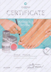 Gabinet podologiczny Podo-Nova Anna Mosor - Certyfikat Rekonstrukcji płytki paznokciowej